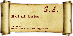 Skolnik Lajos névjegykártya